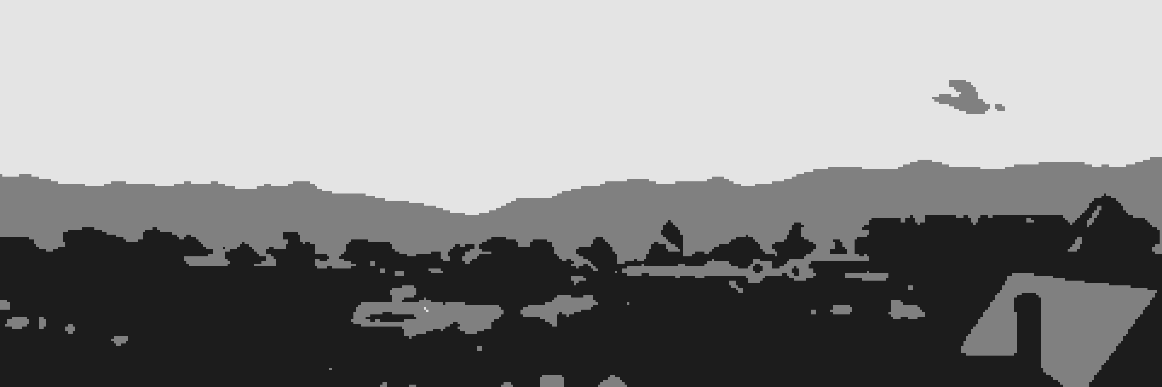 Photo of the Blue Ridge Mountains in the distance with a town landscape in the foreground