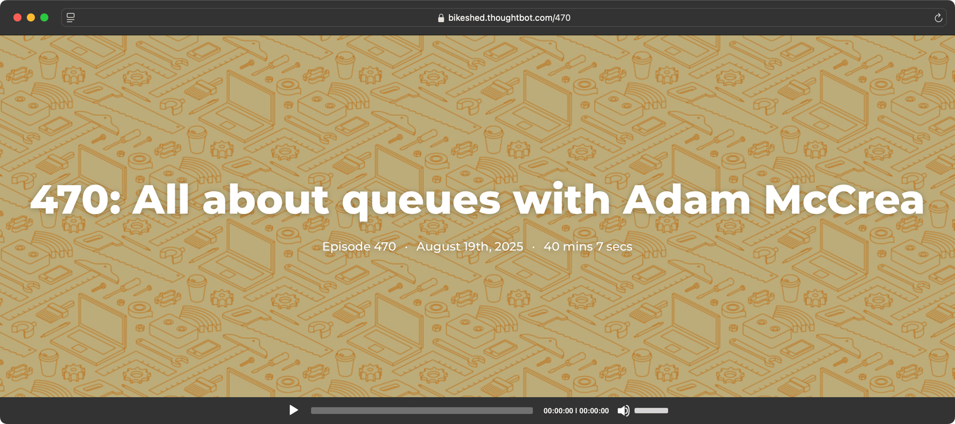 Screenshot of the webpage home for that podcast episode