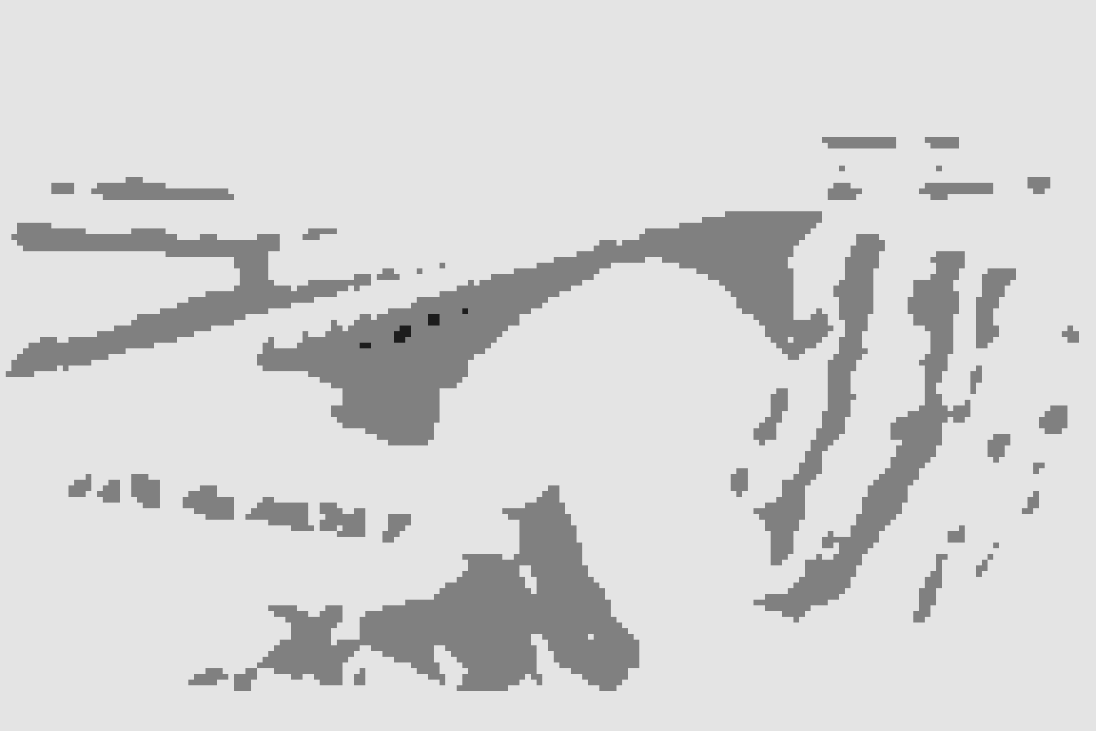 Black-and-white, hand-drawn pencil-style illustration of a wide canyon viewed from the near cliff. The ground on the viewer’s side is labeled “LOCALHOST” near the edge. A long bridge stretches across the canyon into the distance, connecting to a far cliff where a sign reads “PRODUCTION.” The canyon walls are shaded with cross-hatching, and the scene includes light clouds and a subtle paper texture, giving it a clean, minimal, infographic-like appearance.