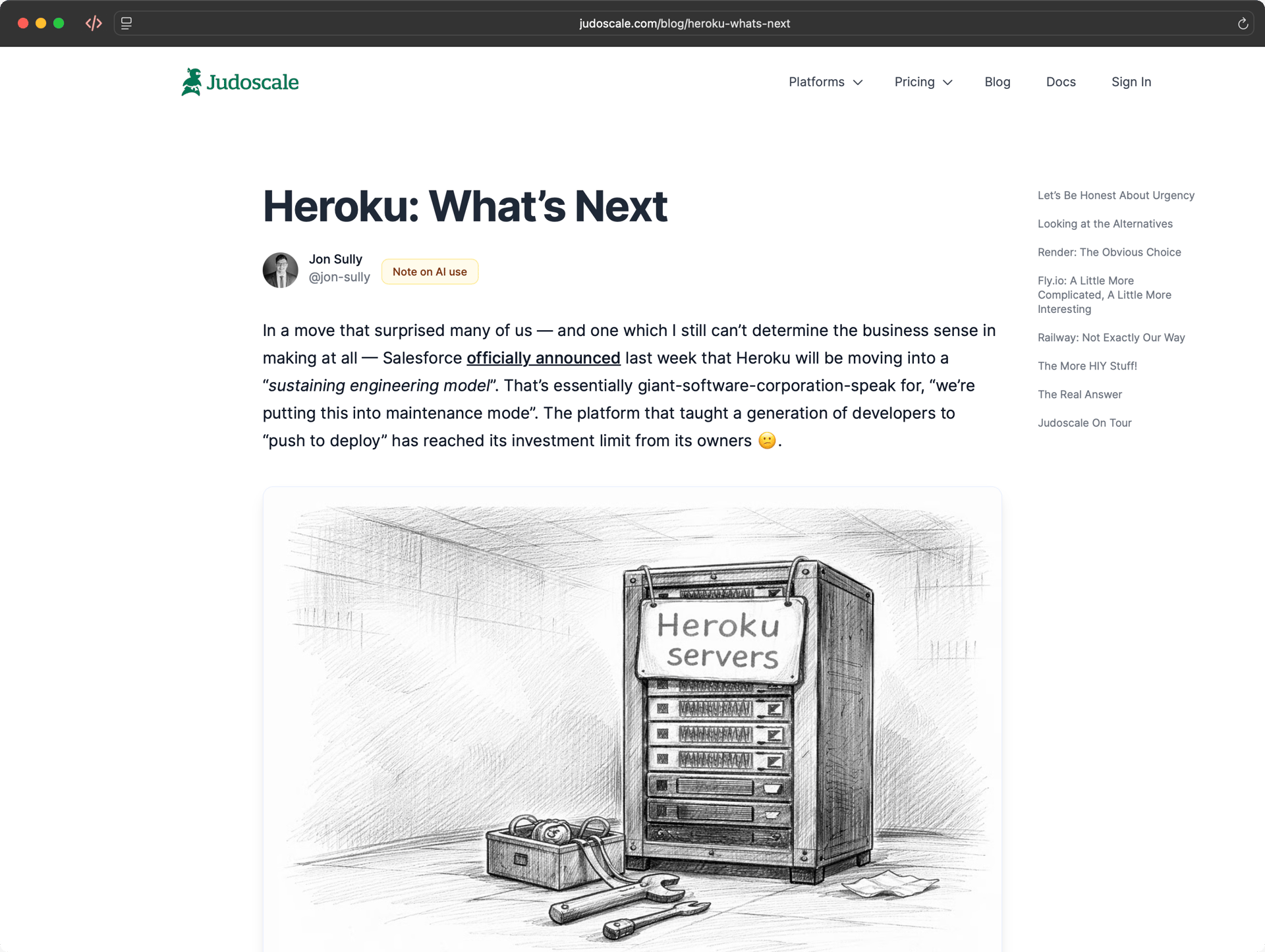 Screenshot of the first couple of paragraphs of our linked blog post