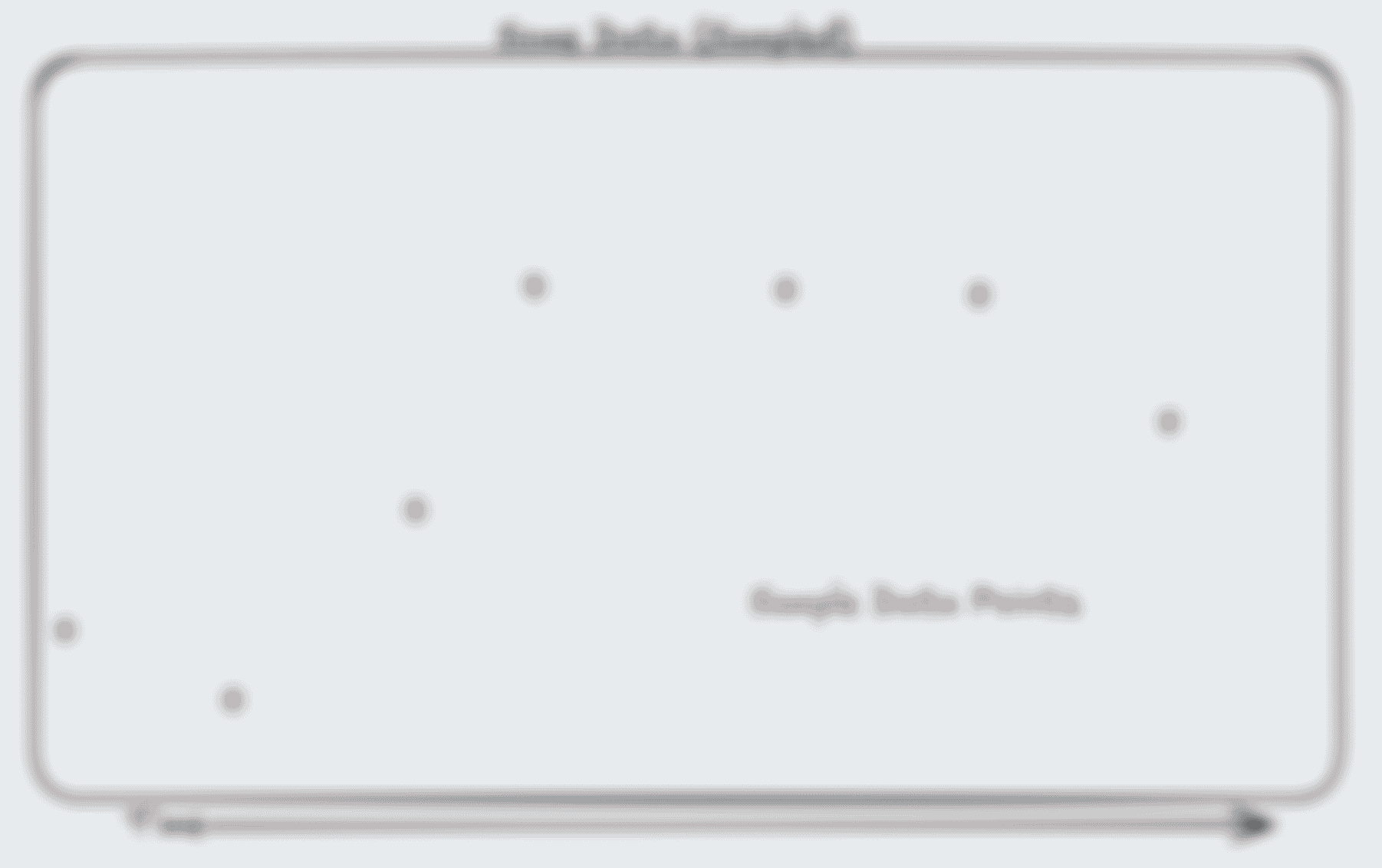Same example chart now shown without the original data curve and instead with a handful of sample-points (dots) that are spread out a bit; you can no longer see the nuance or details of the curvature as the samples are too far apart to have captured that curve in high detail