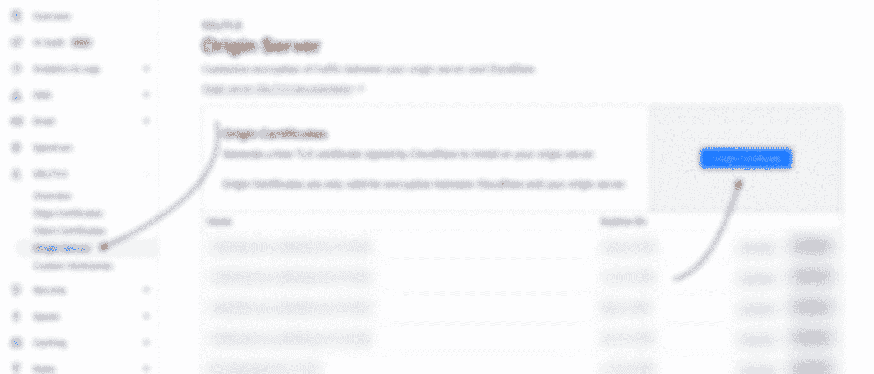 Screenshot of the Cloudflare Dashboard UI’s Origin Server certificate creating screen
