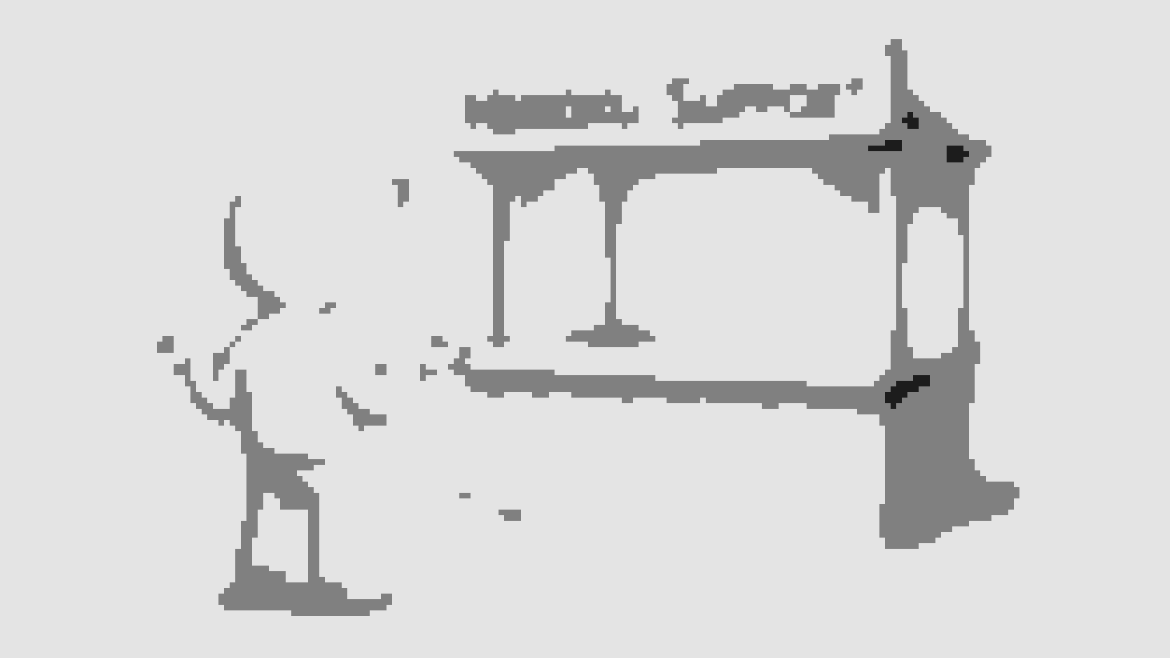 Black-and-white pencil-style cartoon of an empty “Heroku Support” kiosk with cobwebs, while a simple figure seen from behind shrugs in confusion at the unattended desk.